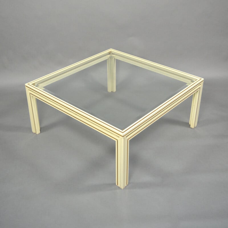 Coffee table in aluminium and glass, Pierre VANDEL - 1970s