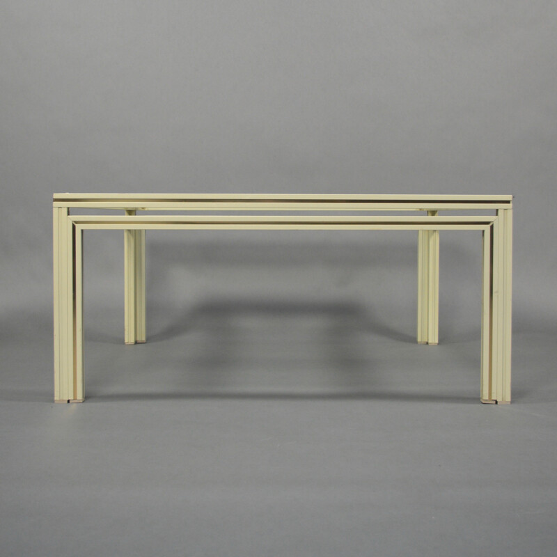 Coffee table in aluminium and glass, Pierre VANDEL - 1970s