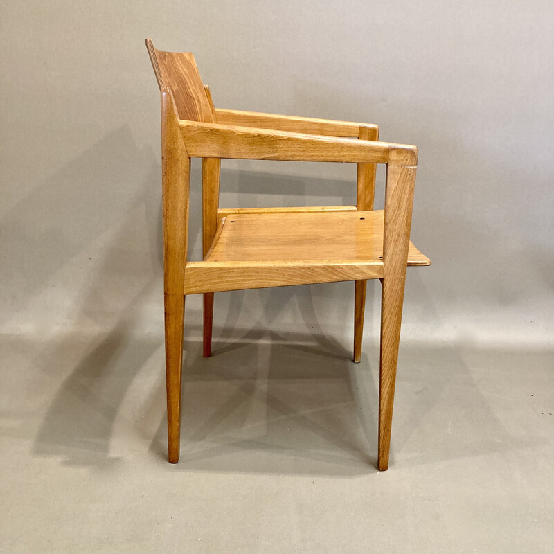 Vintage Thonet oakwood armchair, 1950