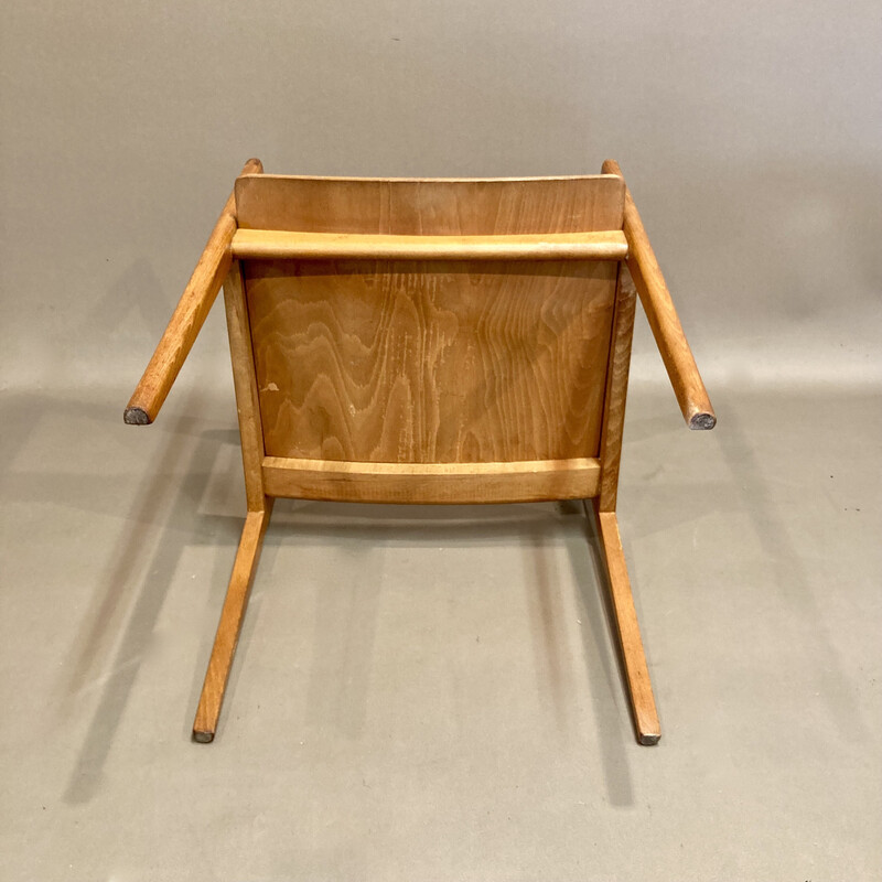 Vintage Thonet oakwood armchair, 1950