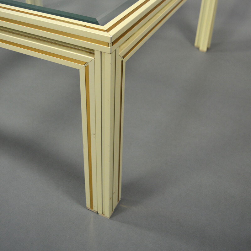 Coffee table in aluminium and glass, Pierre VANDEL - 1970s