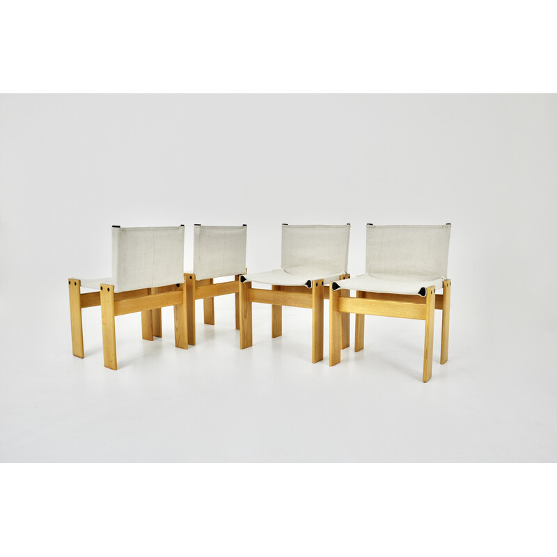Set of 4 vintage Monk chairs by Afra and Tobia Scarpa for Molteni, 1970