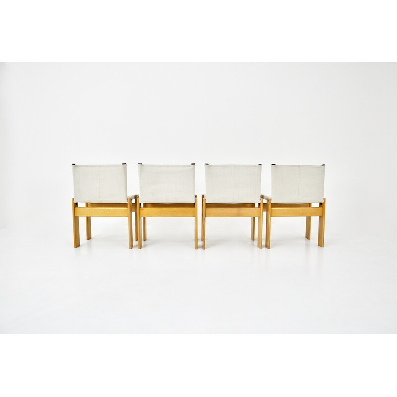 Set of 4 vintage Monk chairs by Afra and Tobia Scarpa for Molteni, 1970