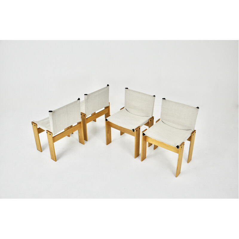 Set di 4 sedie Monk vintage di Afra e Tobia Scarpa per Molteni, 1970