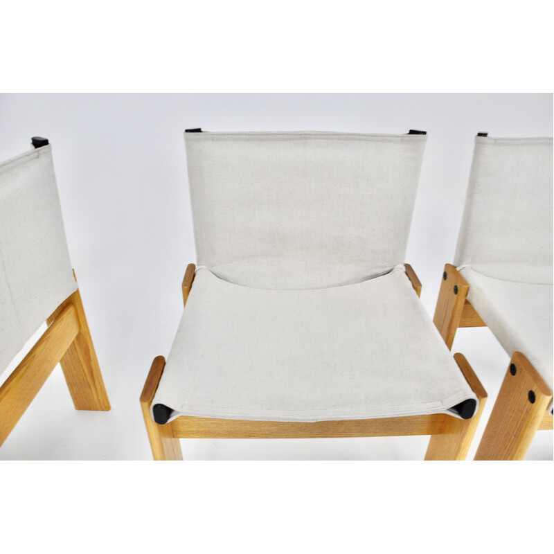 Lot de 4 chaises vintage Monk par Afra et Tobia Scarpa pour Molteni, 1970