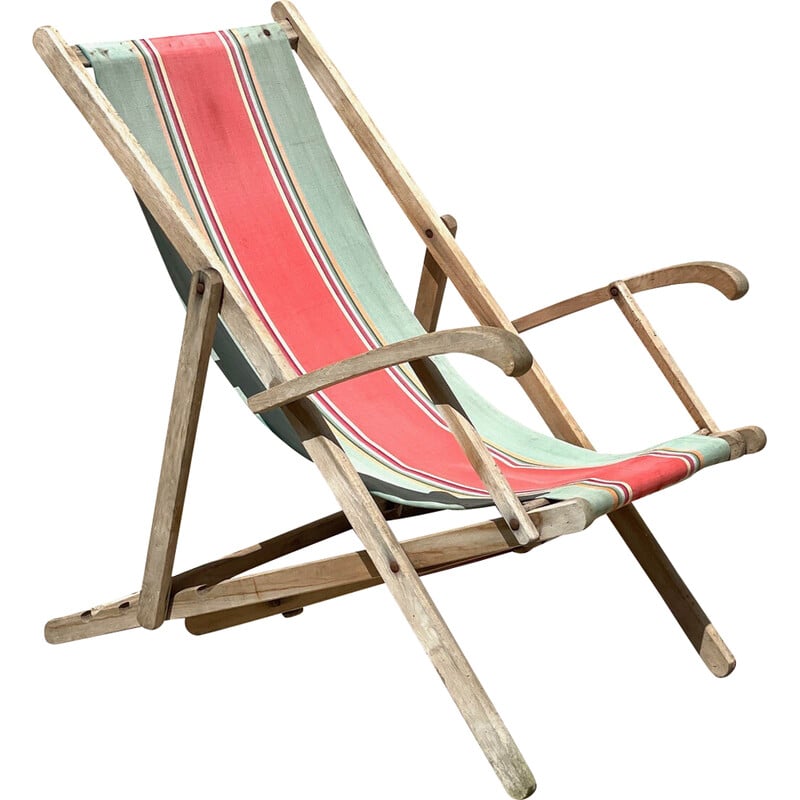 Dakraam Toepassen houten Vintage opvouwbare strandstoel