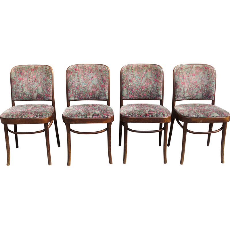 Set aus 4 Vintage-Stühlen Modell Prag Nr. 811 von Josef Hoffmann für Thonet