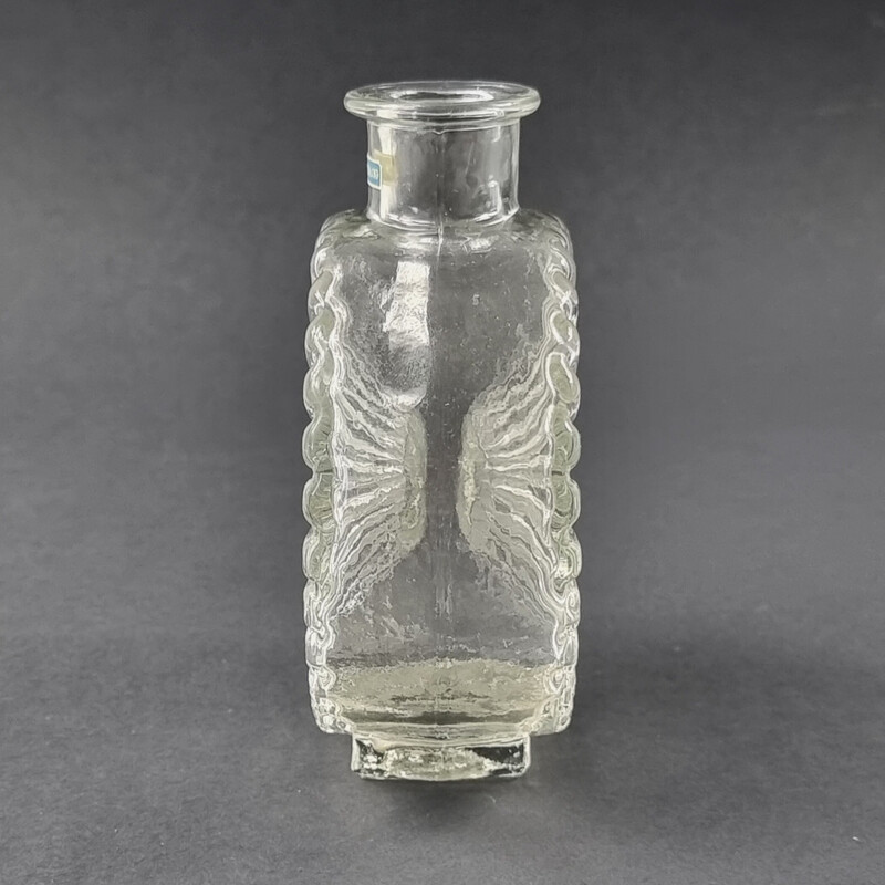 Jarrón de cristal vintage de la serie Aurinkopullo de Helena Tynell para Riihimäki Lasi, Finlandia 1960