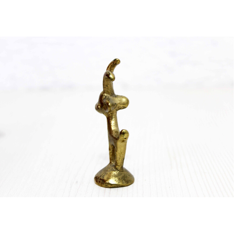 Vintage bronze ibex by Walter Bosse, 1960s