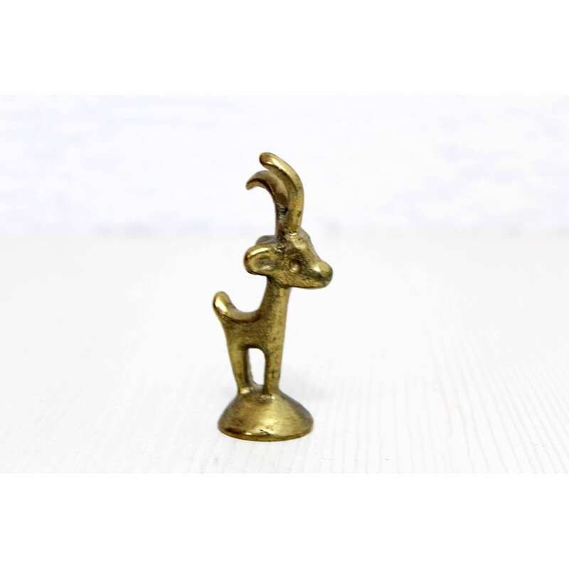 Vintage bronze ibex by Walter Bosse, 1960s