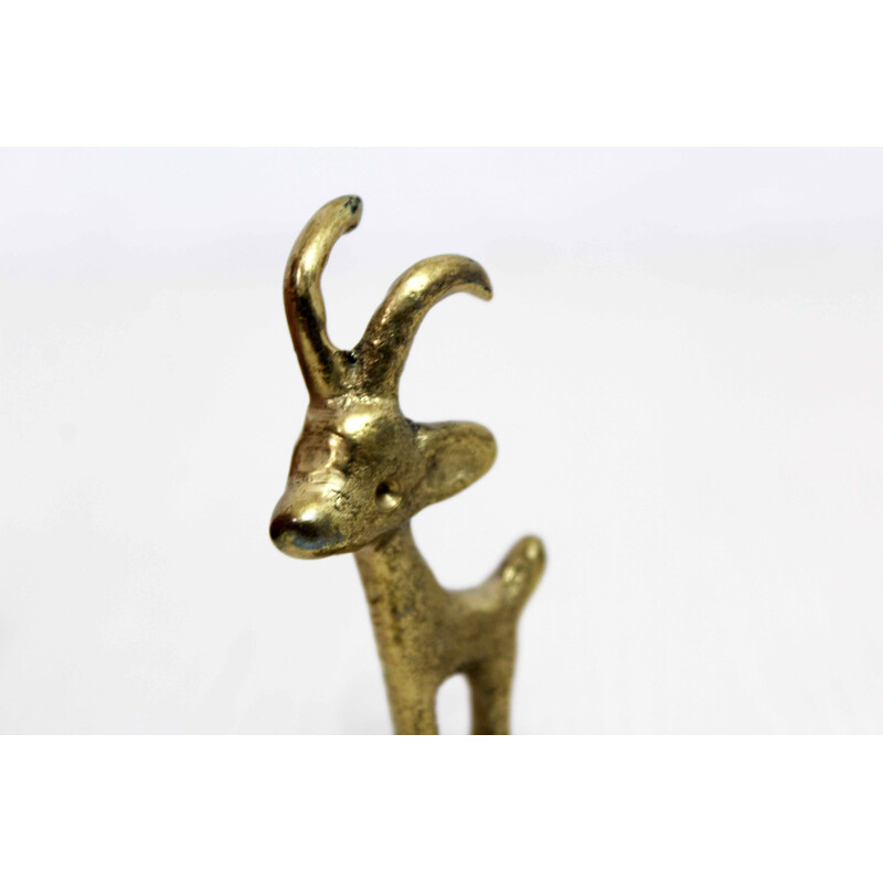 Vintage bronze ibex by Walter Bosse, 1960s