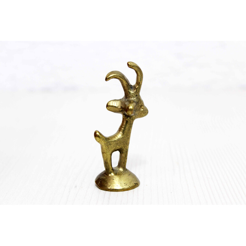 Vintage bronze ibex by Walter Bosse, 1960s