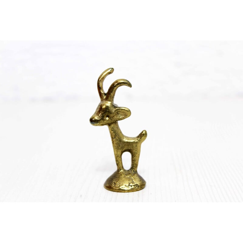 Vintage bronze ibex by Walter Bosse, 1960s