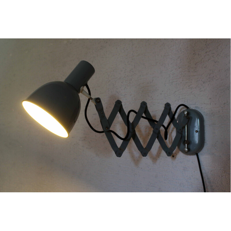 Vintage Bauhaus industrial scissor wall lamp, 1930