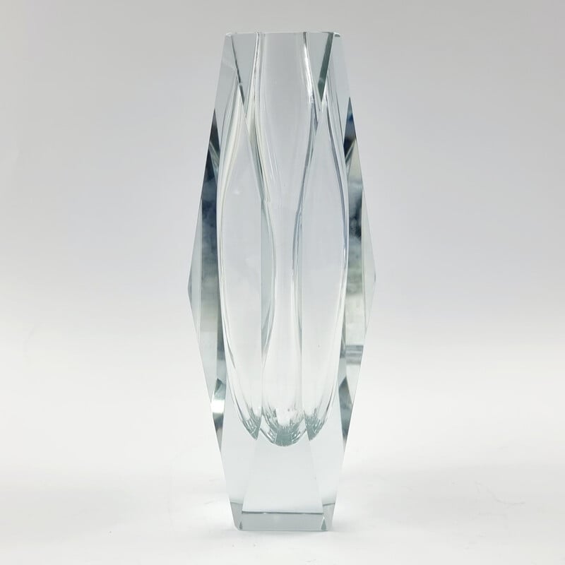 Vase vintage en verre à facettes de Murano par Flavio Poli pour Alessandro Mandruzzato, Italie 1960