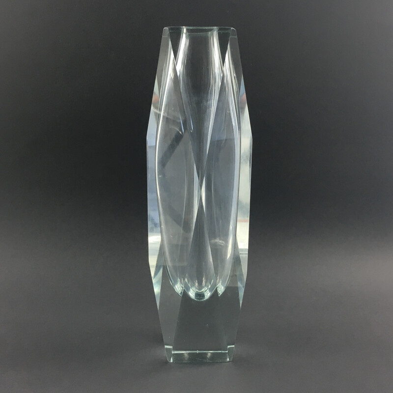 Mid-century Murano faceted glass vase by Flavio Poli for Alessandro Mandruzzato, Italy 1960s