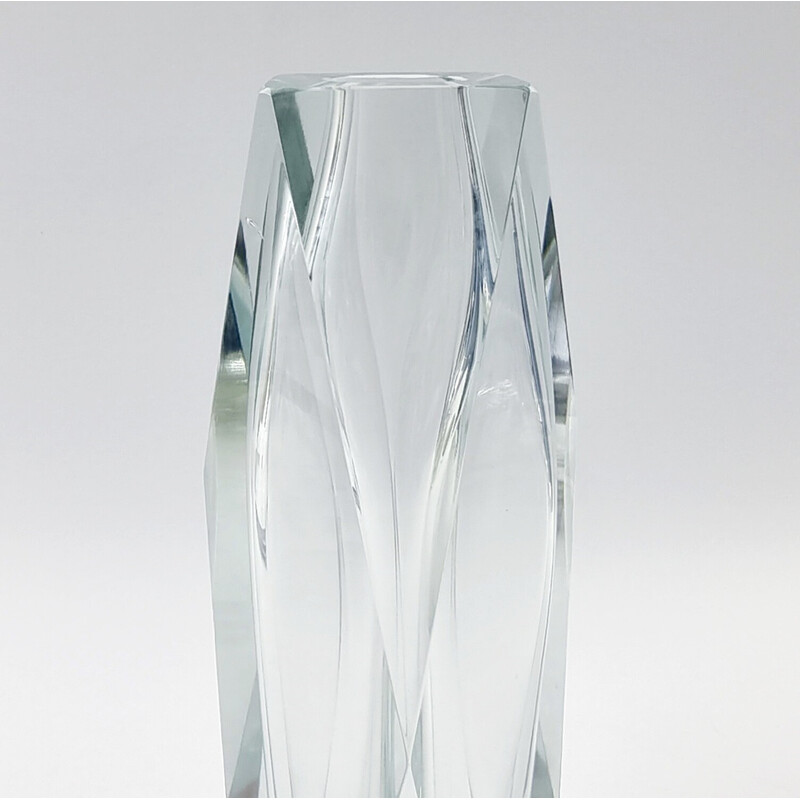 Mid-century Murano faceted glass vase by Flavio Poli for Alessandro Mandruzzato, Italy 1960s