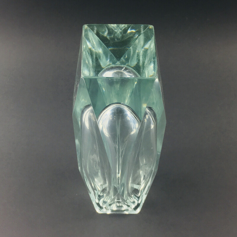 Mid-century Murano faceted glass vase by Flavio Poli for Alessandro Mandruzzato, Italy 1960s