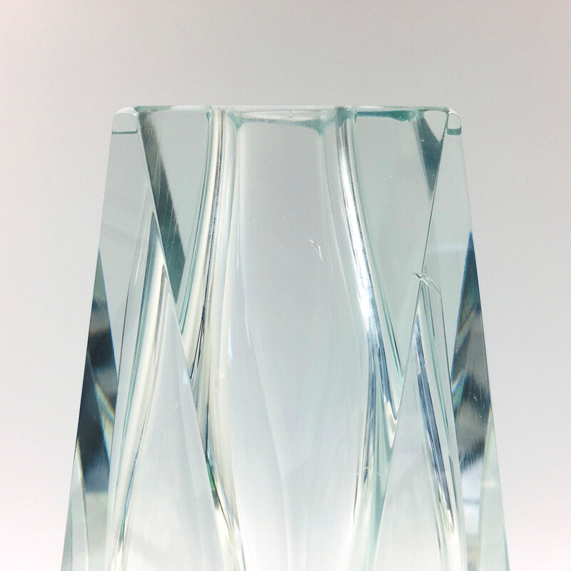 Mid-century Murano faceted glass vase by Flavio Poli for Alessandro Mandruzzato, Italy 1960s