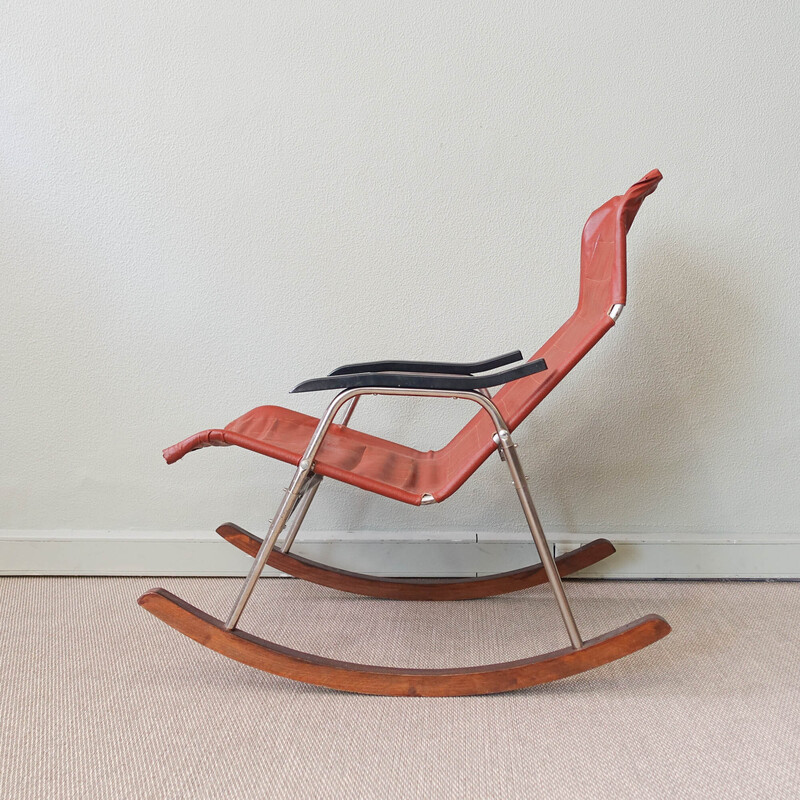 Japanese vintage foldable rocking chair by Takeshi Nii, 1950s