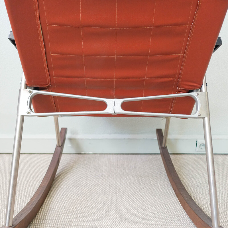 Japanese vintage foldable rocking chair by Takeshi Nii, 1950s