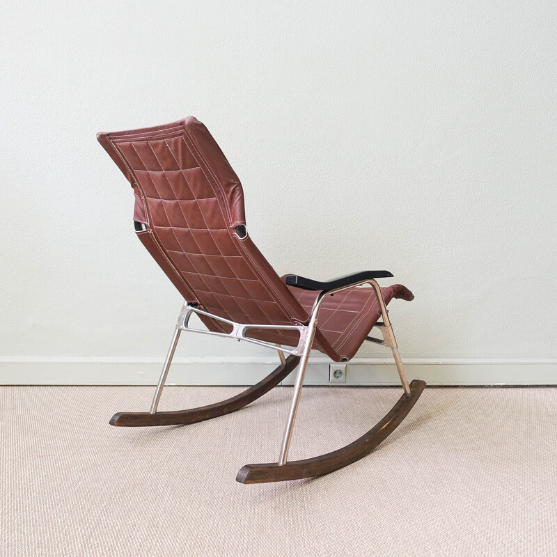 Japanese vintage foldable rocking chair by Takeshi Nii, 1950s