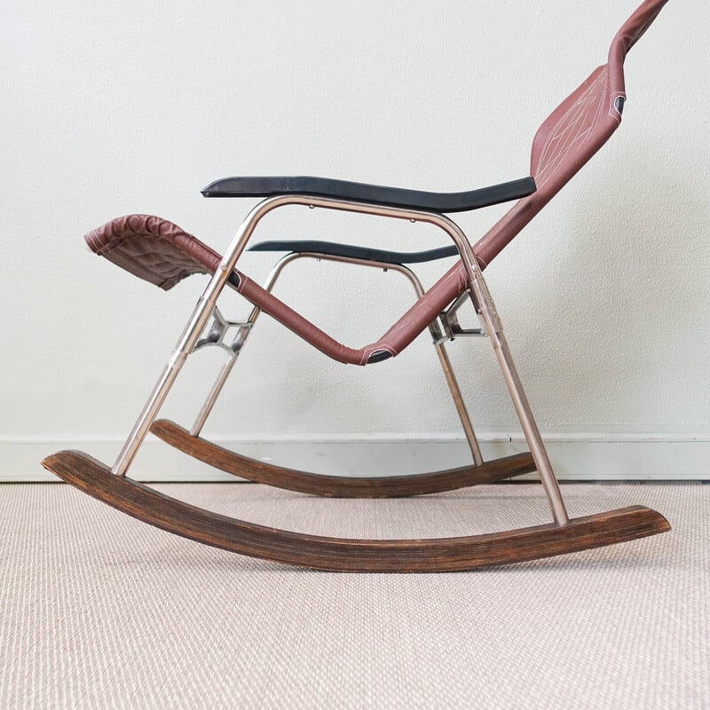 Silla mecedora plegable japonesa vintage de Takeshi Nii, 1950