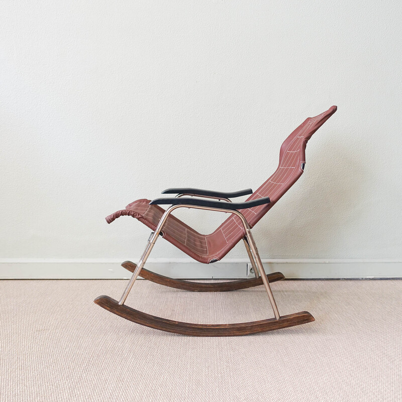 Japanese vintage foldable rocking chair by Takeshi Nii, 1950s