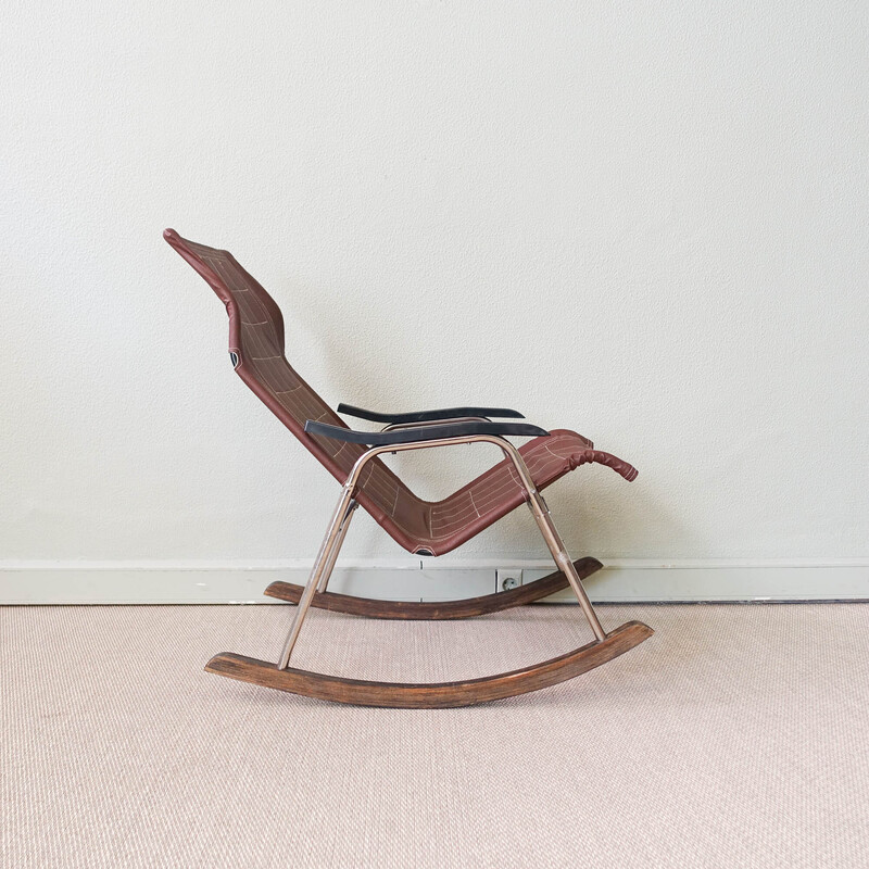 Japanese vintage foldable rocking chair by Takeshi Nii, 1950s