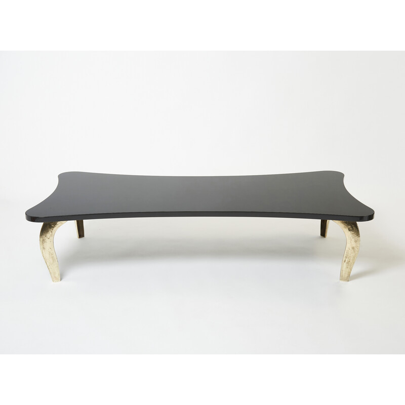 Vintage black lacquer and bronze coffee table by Mark Brazier-Jones, 1990