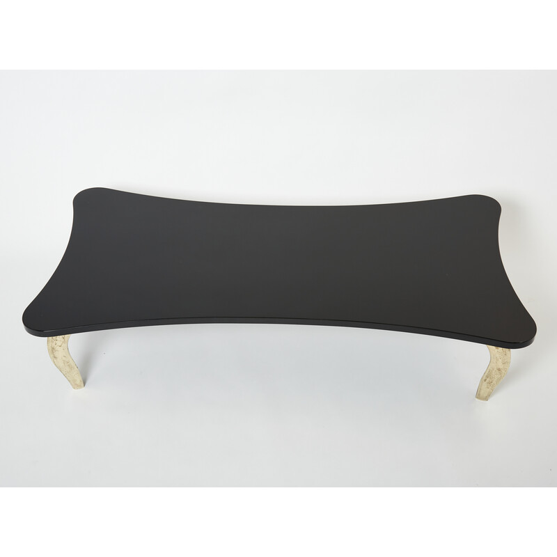 Vintage black lacquer and bronze coffee table by Mark Brazier-Jones, 1990