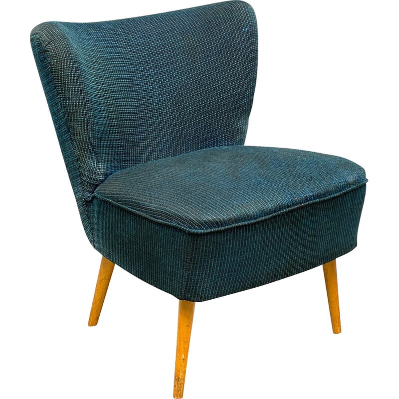 succes Tactiel gevoel Over het algemeen Vintage middernachtblauwe cocktail stoel, 1960
