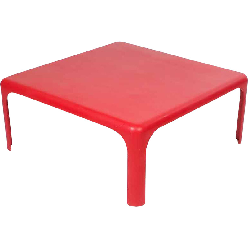 Mesa de centro roja vintage de V. Magistretti para Studio Artemide, 1966