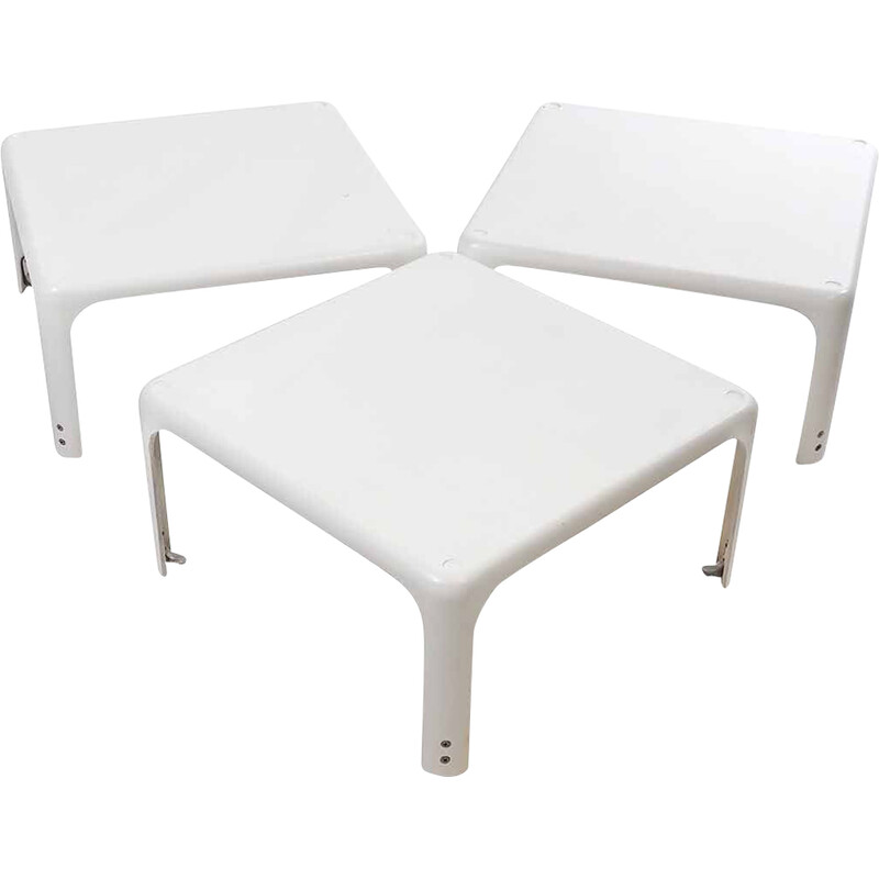 Set of 3 vintage side tables by V. Magistretti for Studio Artemide, 1966