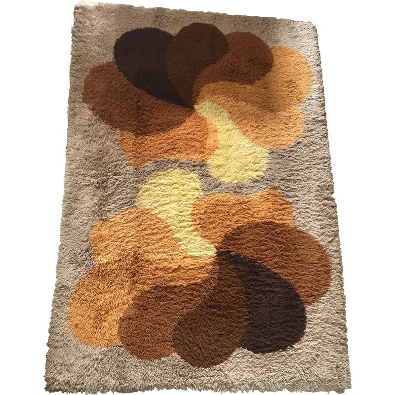 bedrijf Achteruit Ironisch Vintage desso wollen tapijt, 1970