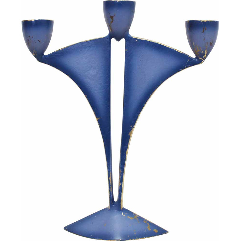 Candelabro de bronce modernista vintage, 1960