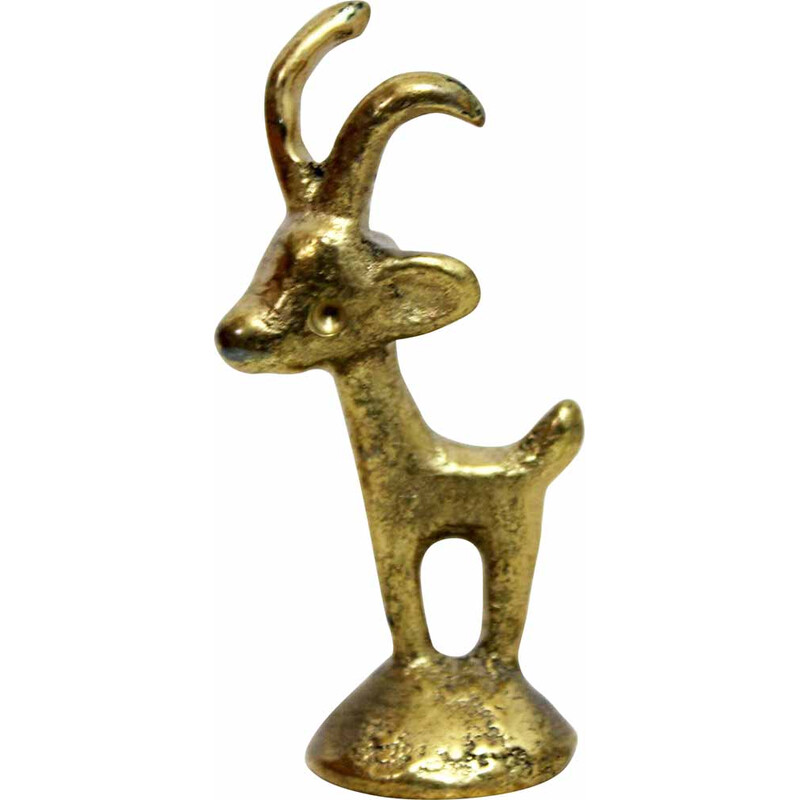 Vintage bronze ibex by Walter Bosse, 1960s