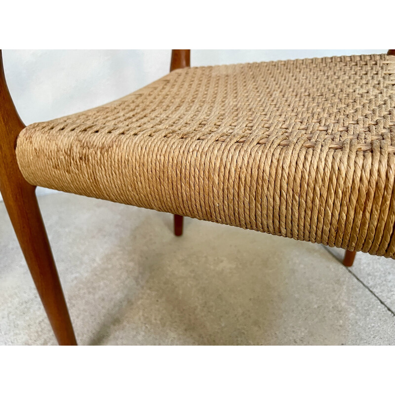 Pair of vintage Danish teak model No. 82 side chairs by Niels O. Møller for J.L. Møllers, 1960s