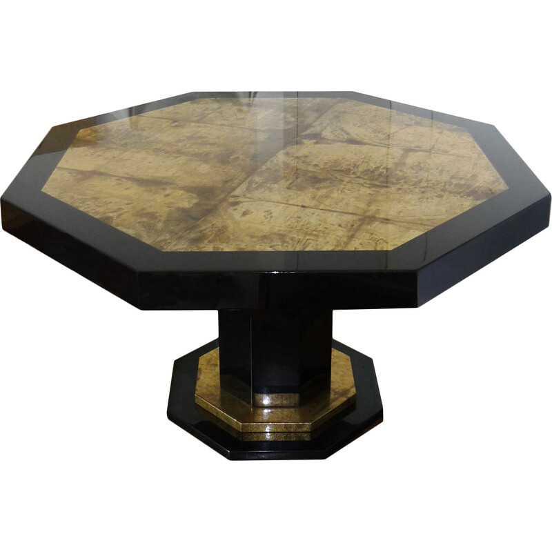 Vintage octagonal table by Jean Claude Mahey, 1970