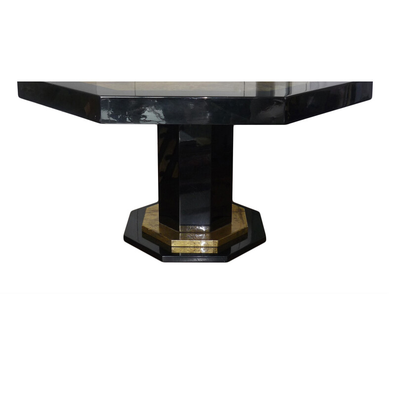 Vintage octagonal table by Jean Claude Mahey, 1970
