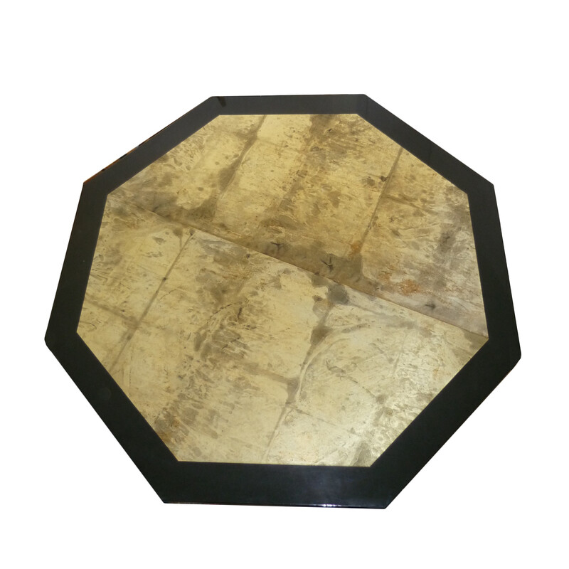 Vintage octagonal table by Jean Claude Mahey, 1970