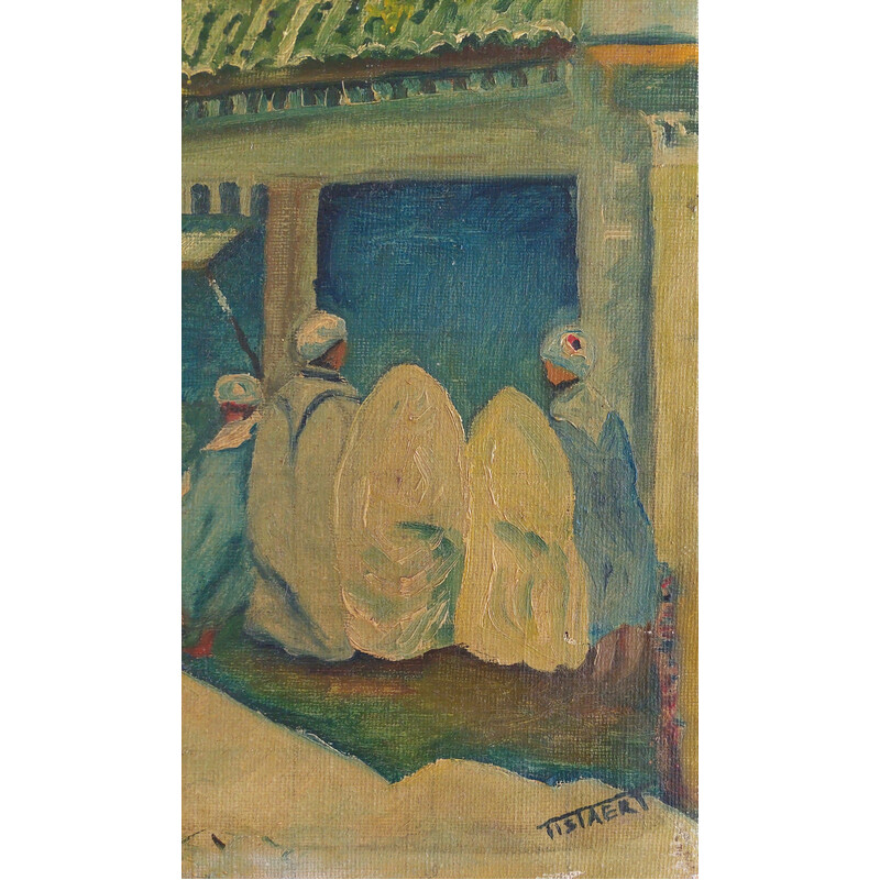 Vintage-Orientalisches Gemälde "Marktszene"