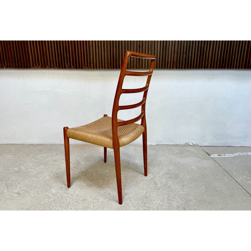 Danish vintage teak model 82 side chair by Niels O. Møller for J.L. Møllers, 1960s