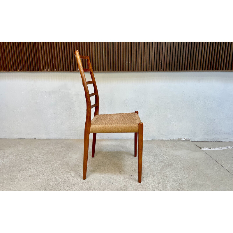 Danish vintage teak model 82 side chair by Niels O. Møller for J.L. Møllers, 1960s