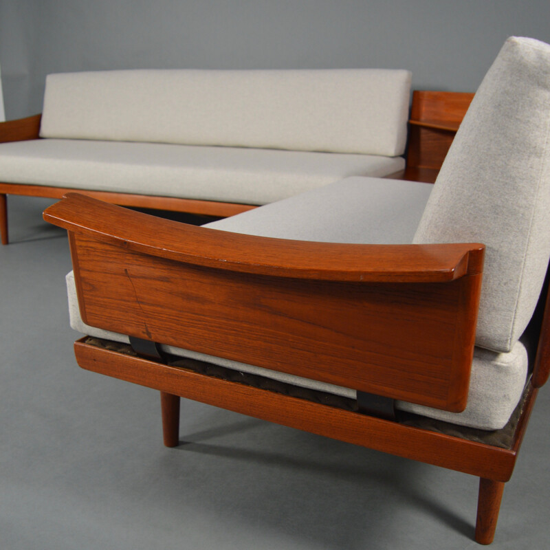 Set of Gustav Bahus sofas in teak, Edvard & Tove KINDT-LARSEN - 1960s