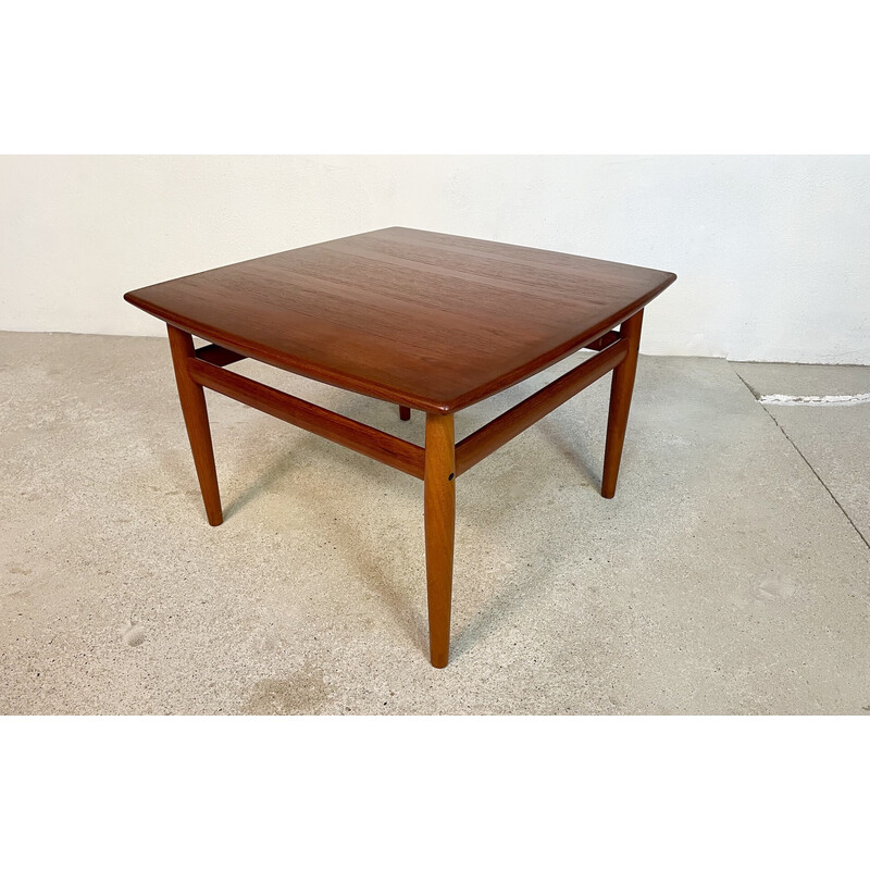 Danish vintage square teak coffee table by Grete Jalk for Glostrup, 1960s