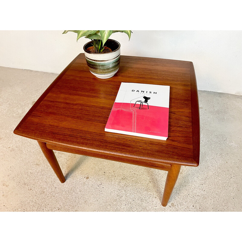 Danish vintage square teak coffee table by Grete Jalk for Glostrup, 1960s