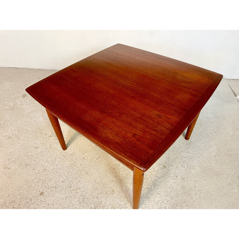 Deense vintage vierkante teakhouten salontafel van Grete Jalk voor Glostrup, 1960s