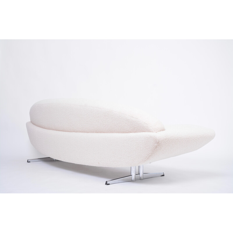 Mid century Capri sofa reupholstered in white teddy fur by Johannes Andersen