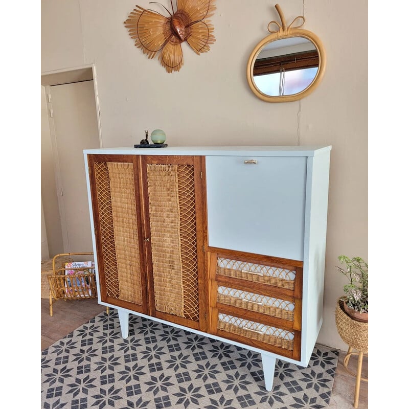 Vintage rotan kast, 1950-1960